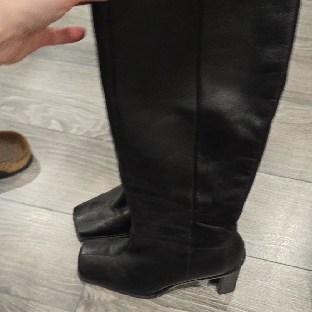 Aldo Black Square Toe Boots